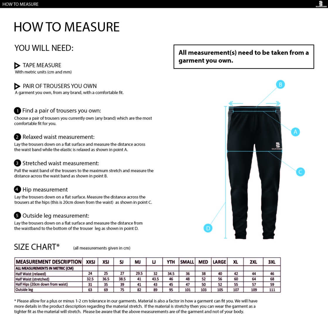 Seniors - Skinny Pant - Size Guide